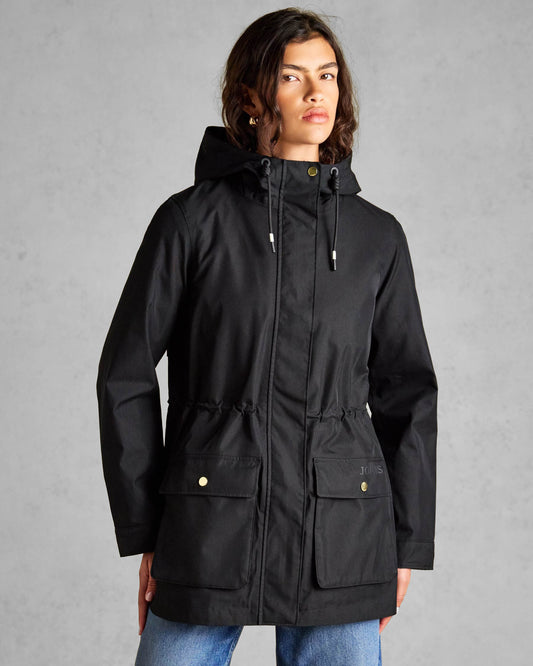 Joules Portwell Womens Raincoat - Black, front