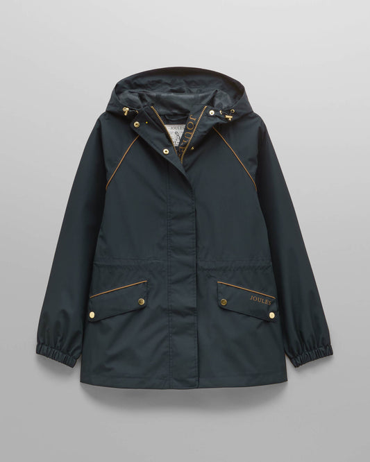 Joules Everdry Womens Packable Raincoat - Navy | CHO | Designer Womens Raincoats