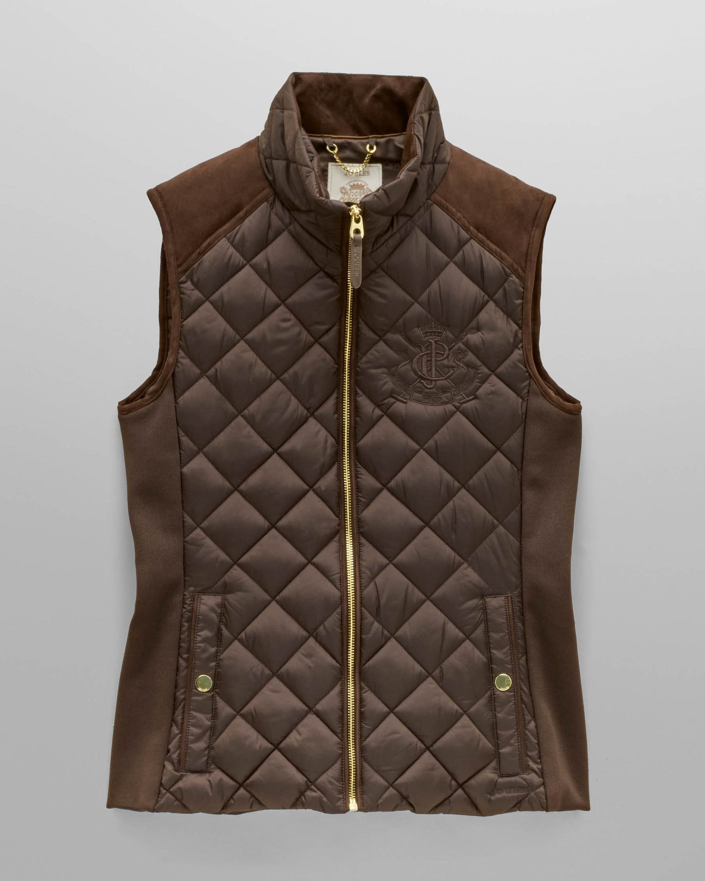 Joules Braemar Luxe Womens Quilted Gilet - Chocolate Brown