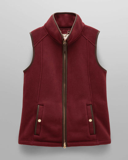 Joules Womens Heritage Gilet - Red | CHO | Designer Womens Fleece Gilets