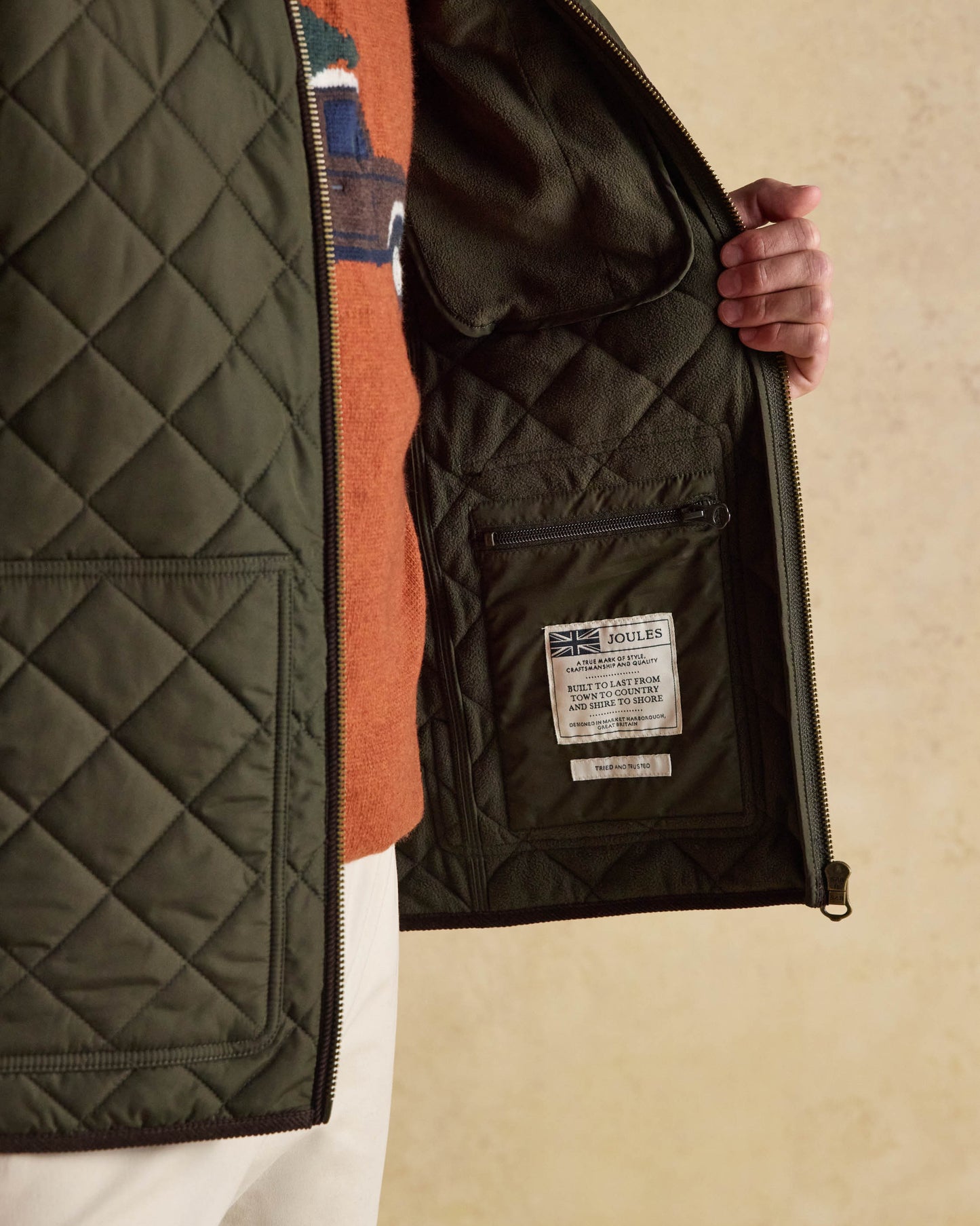 Joules Maynard Mens Quilted Jacket - Green