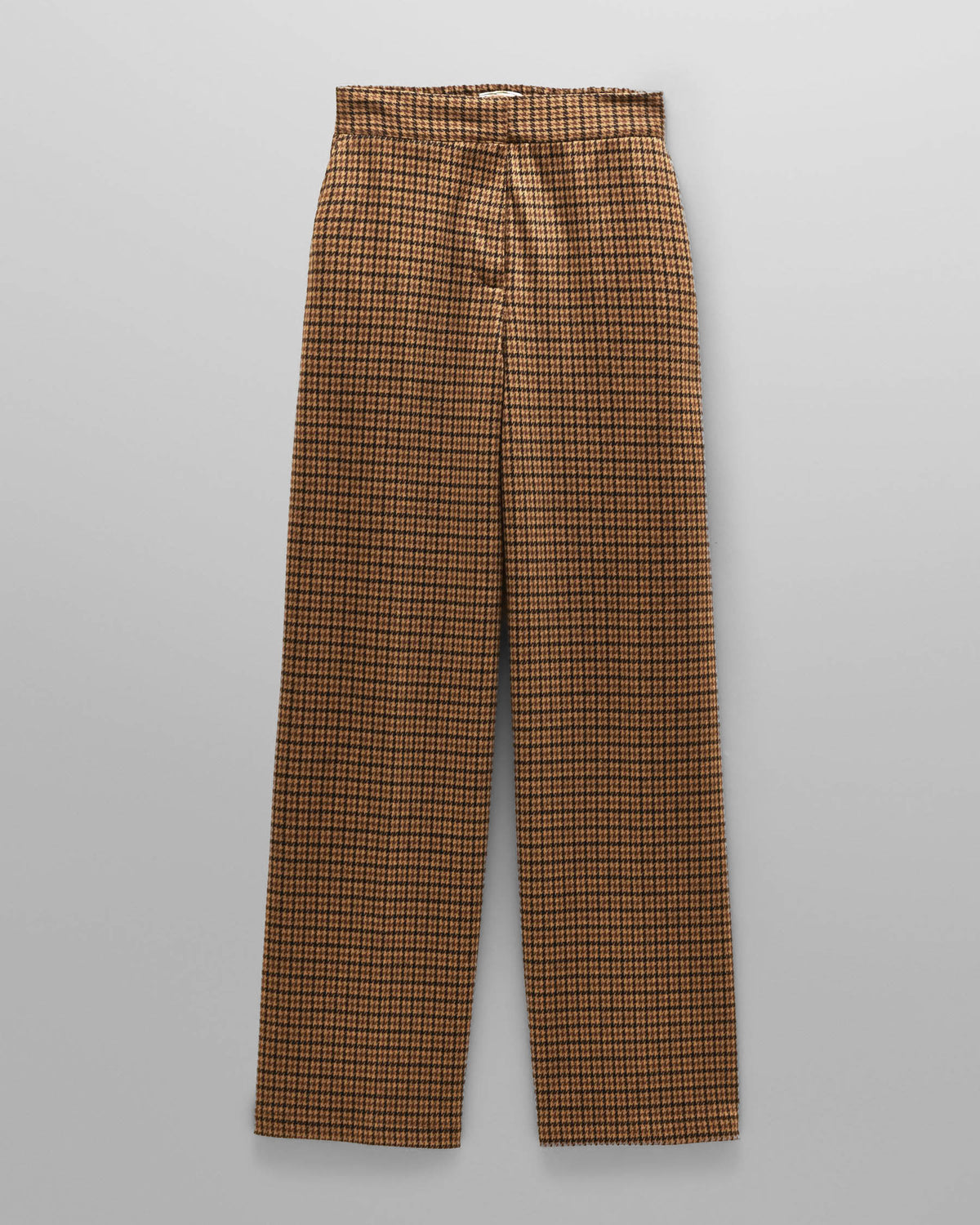 Joules Albury Womens Wide Leg Trousers - Brown Dogtooth