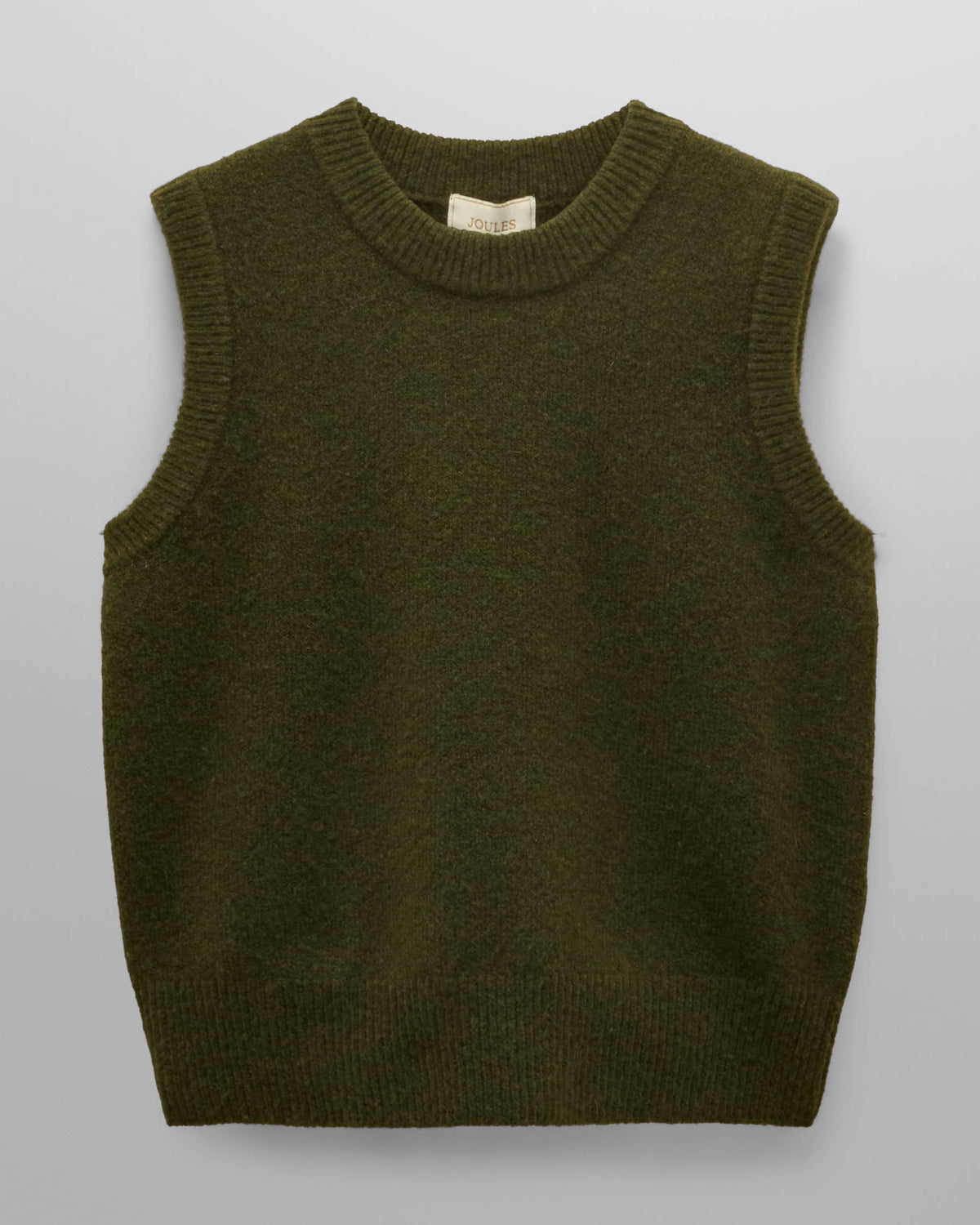 Joules Holly Womens Crew Neck Knit Tank Top - Olive | CHO | Designer Womens Knit Tank Tops