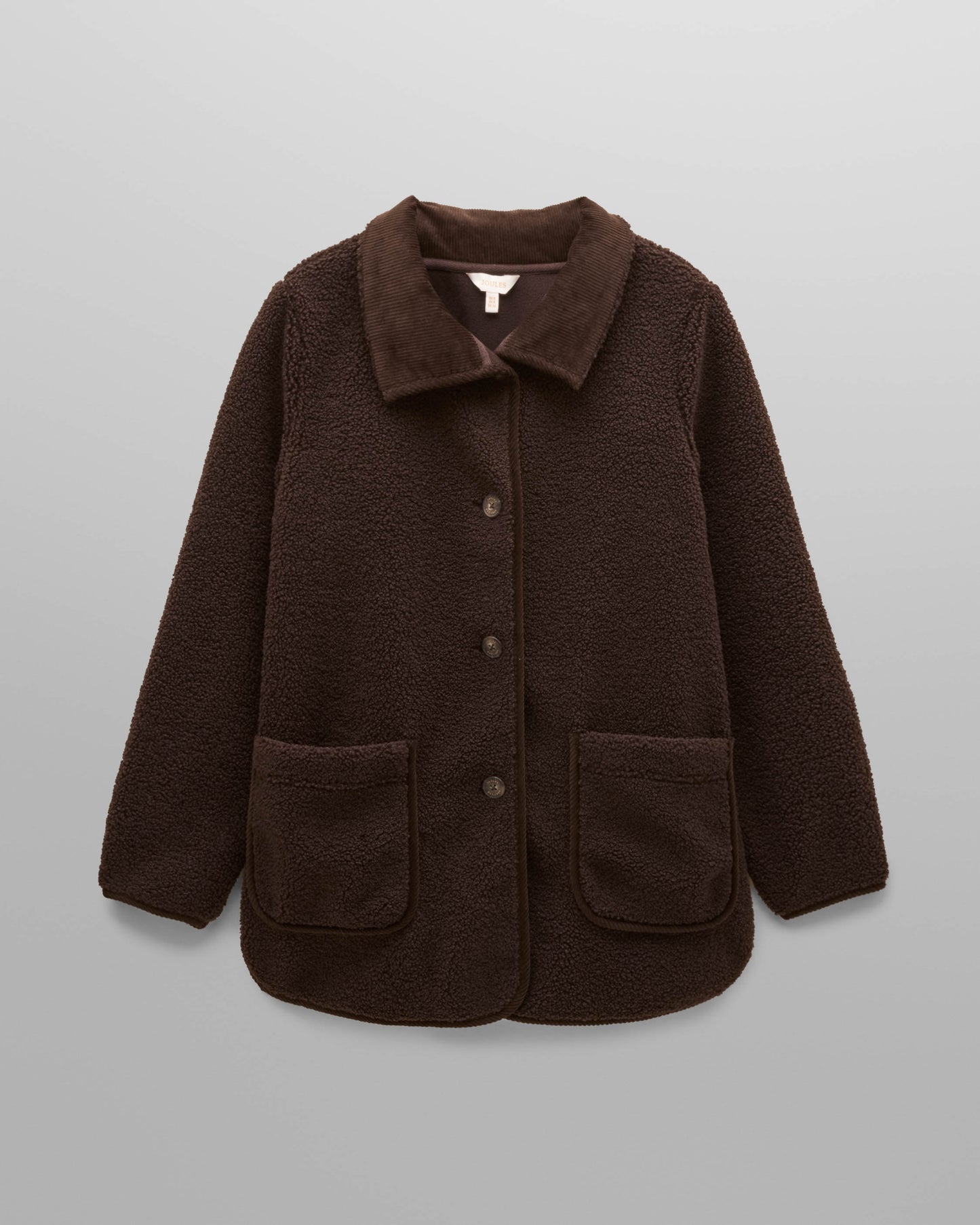 Joules Sadie Longline Womens Fleece Jacket - Chocolate Brown | CHO | Designer Womens Fleece Jackets