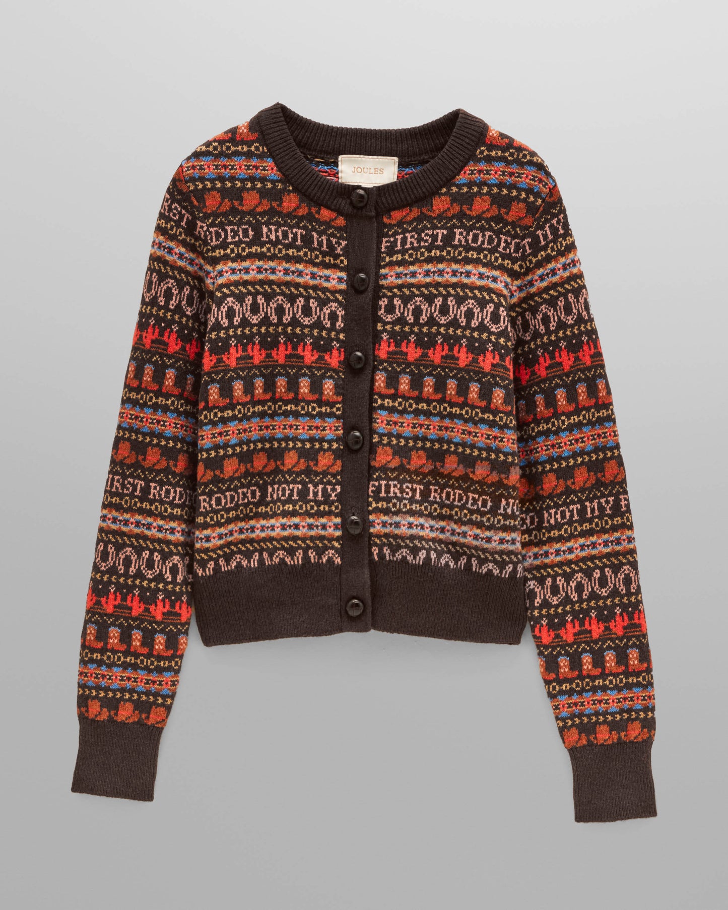 Joules Womens Rodeo Cardigan - Chocolate Brown