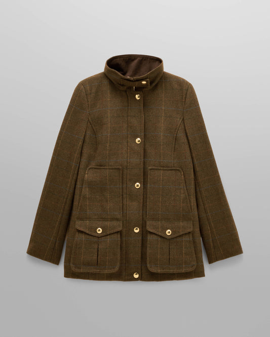Joules Womens Fieldcoat - Brown Check | CHO | Designer Womens Field Coats