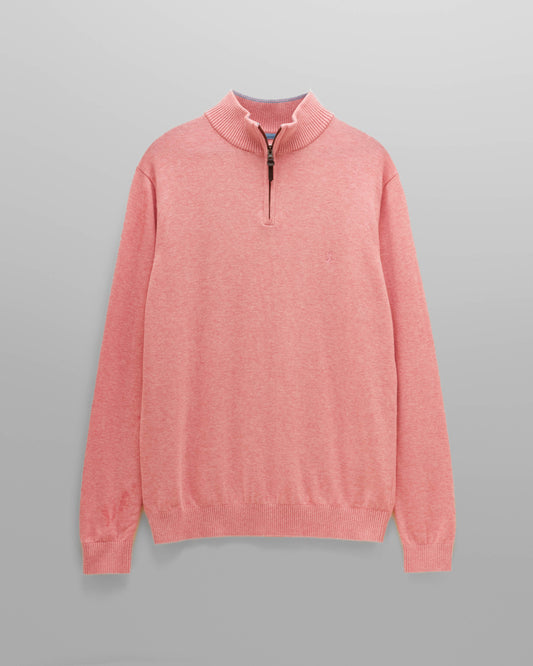 Joules Hillside Mens 1/4 Zip Jumper - Pink | CHO | Designer 