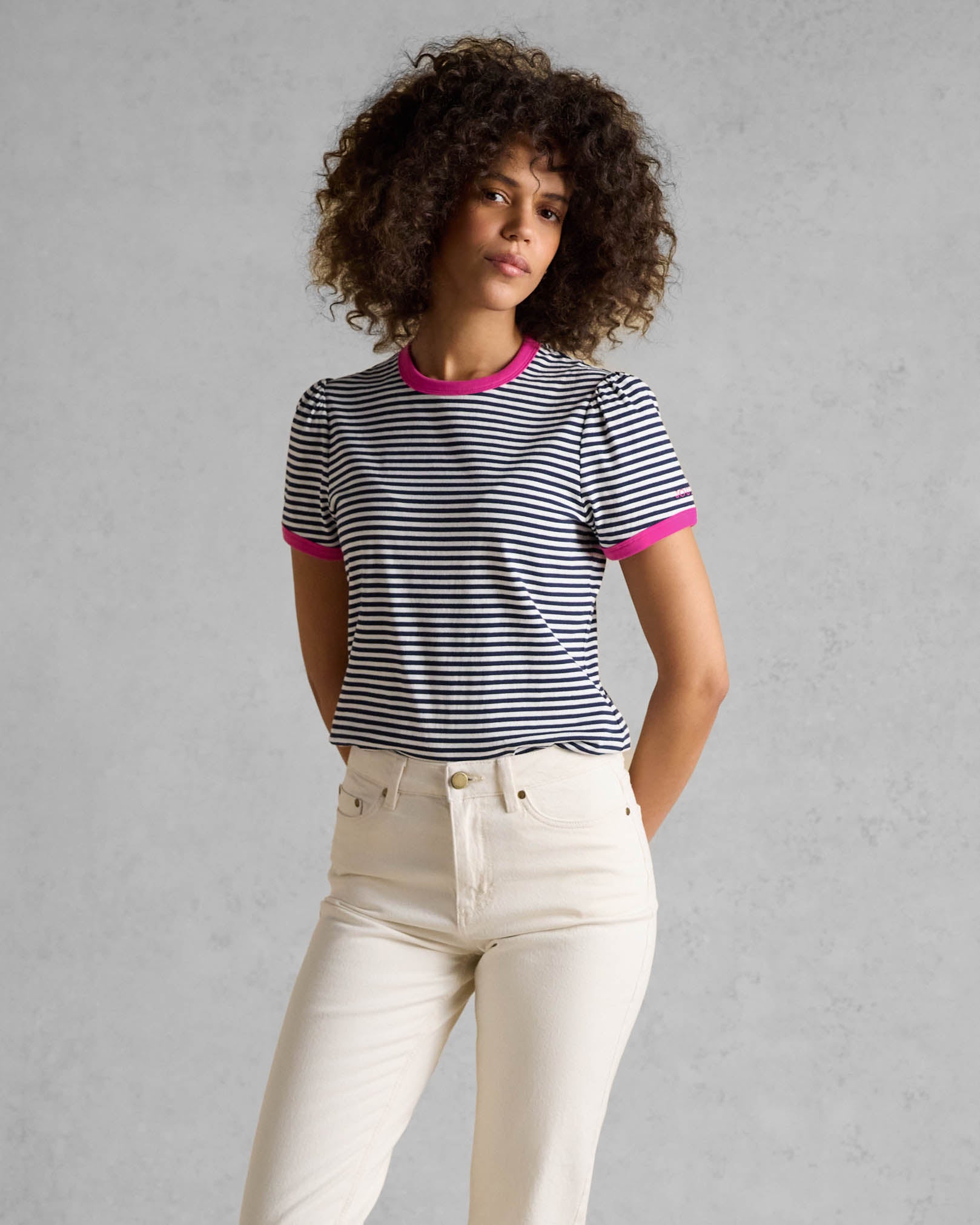 Joules Erin Womens Striped T-Shirt - Navy Stripe - CHO - Designer 