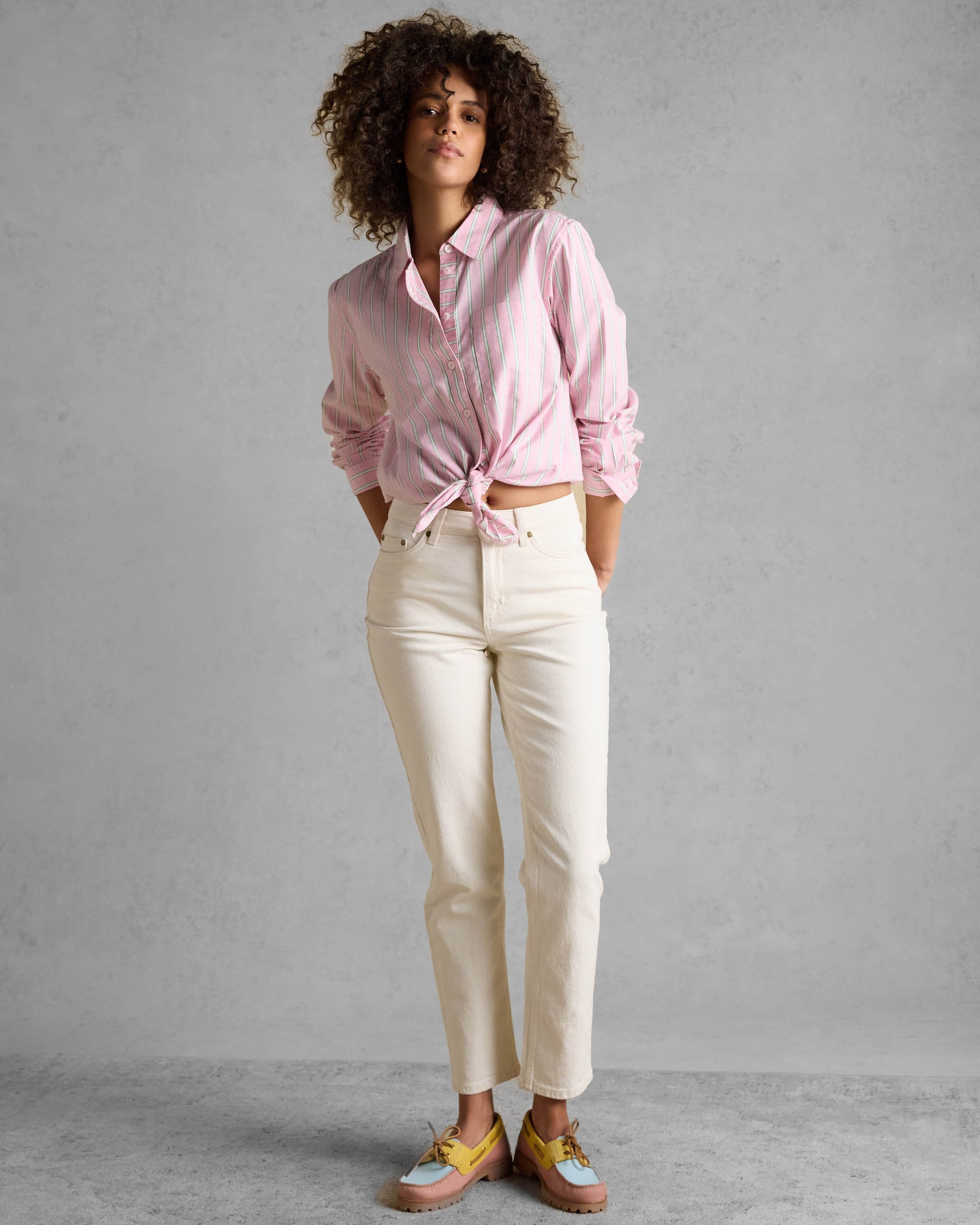 Joules Womens Boyfriend Oxford Shirt - Pink Stripe | CHO | Designer 