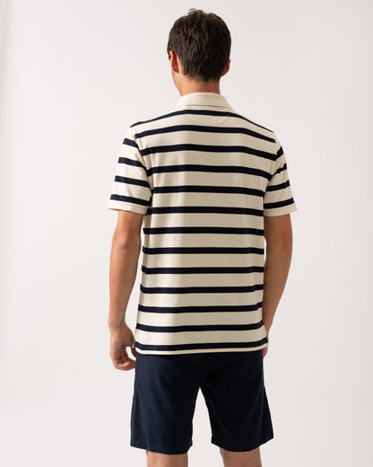 GANT Men Striped Polo Shirt - 130 Cream
