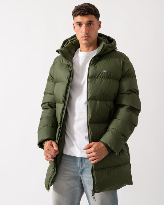 GANT Mens Active Cloud Mid Length Puffer Jacket - 360 Country Green