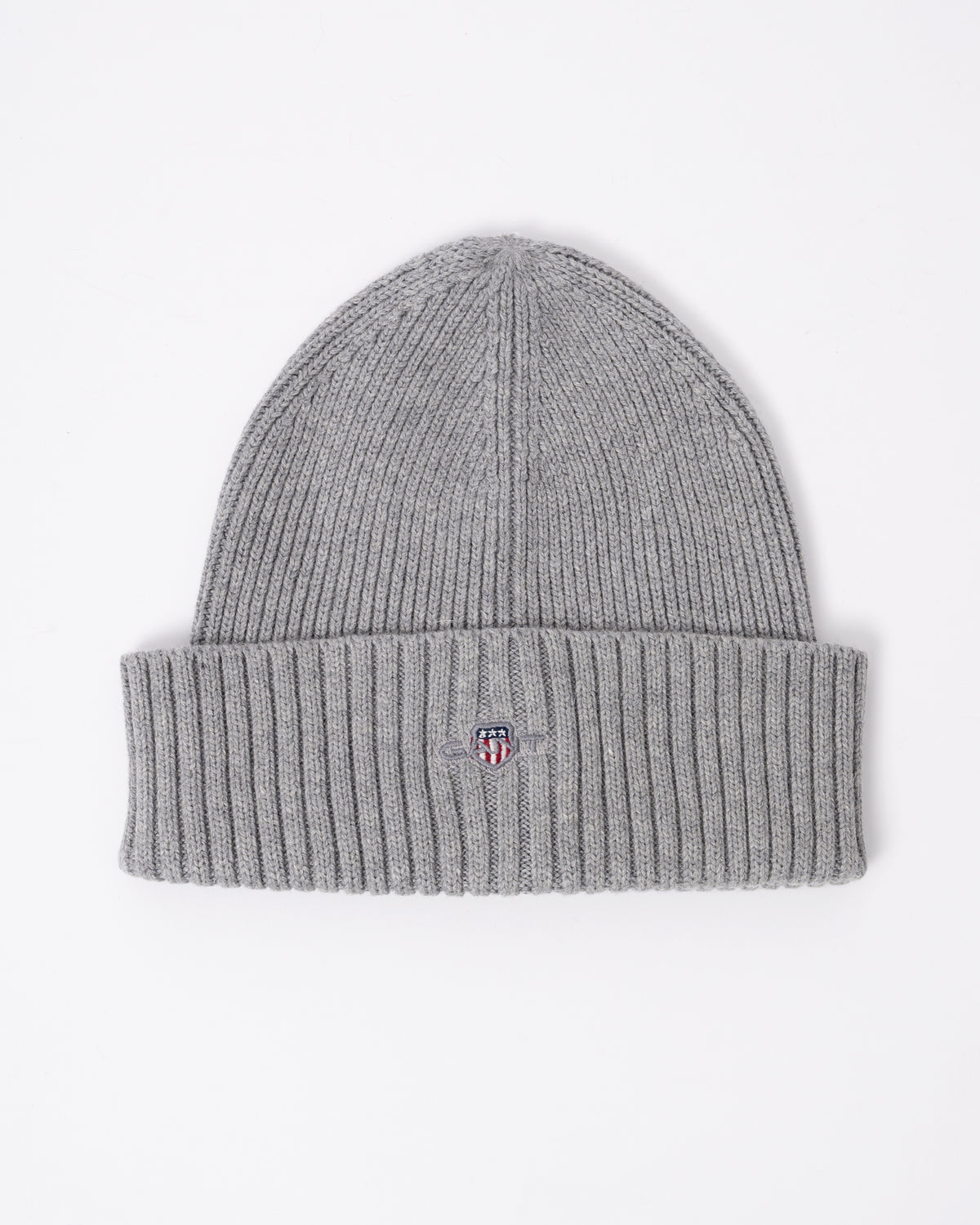 GANT Mens Cotton Blend Logo Beanie in 93 Grey Melange