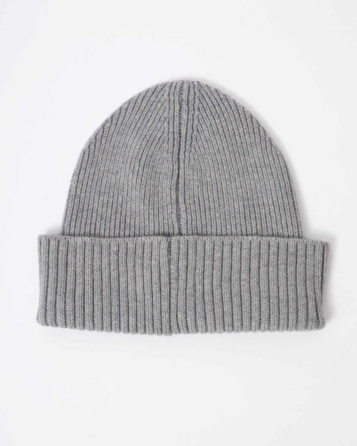 back of a GANT Mens Cotton Blend Logo Beanie in 93 Grey Melange