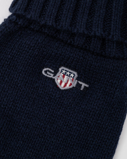 Logo on the GANT Mens Cotton Blend Logo Gloves - 410 Marine