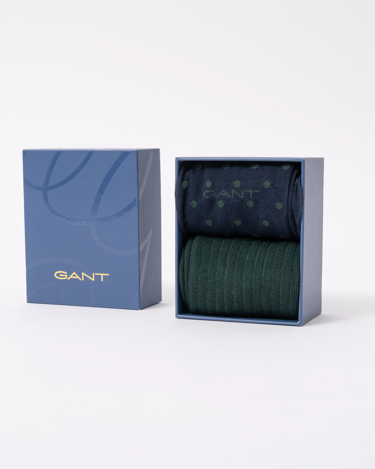 GANT Mens Dot And Rib 2-Pack Sock Gift Box in 433 Evening Blue