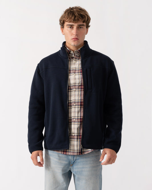 Main image of GANT Mens Fleece Jacket - 433 Evening Blue