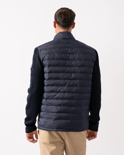GANT Mens Mixed Media Hybrid Jacket - 433 Evening Blue