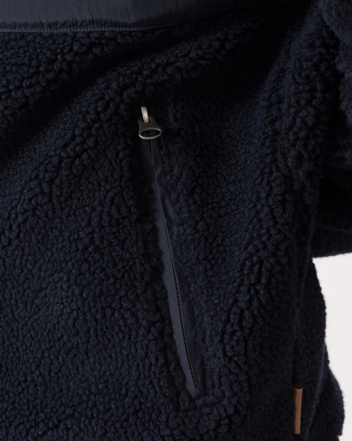 Pocket detail on the GANT Mens Patch Pocket Fleece Jacket - 433 Evening Blue