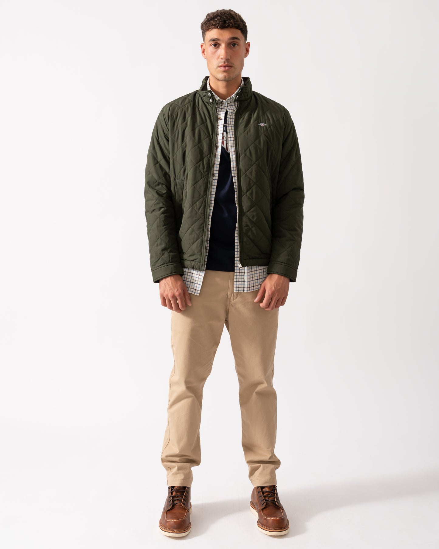 GANT Mens Quilted Windcheater Jacket - 368 Dark Moss Green