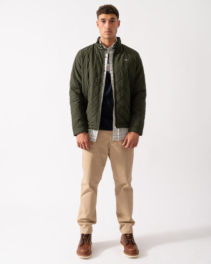 GANT Mens Quilted Windcheater Jacket - 368 Dark Moss Green
