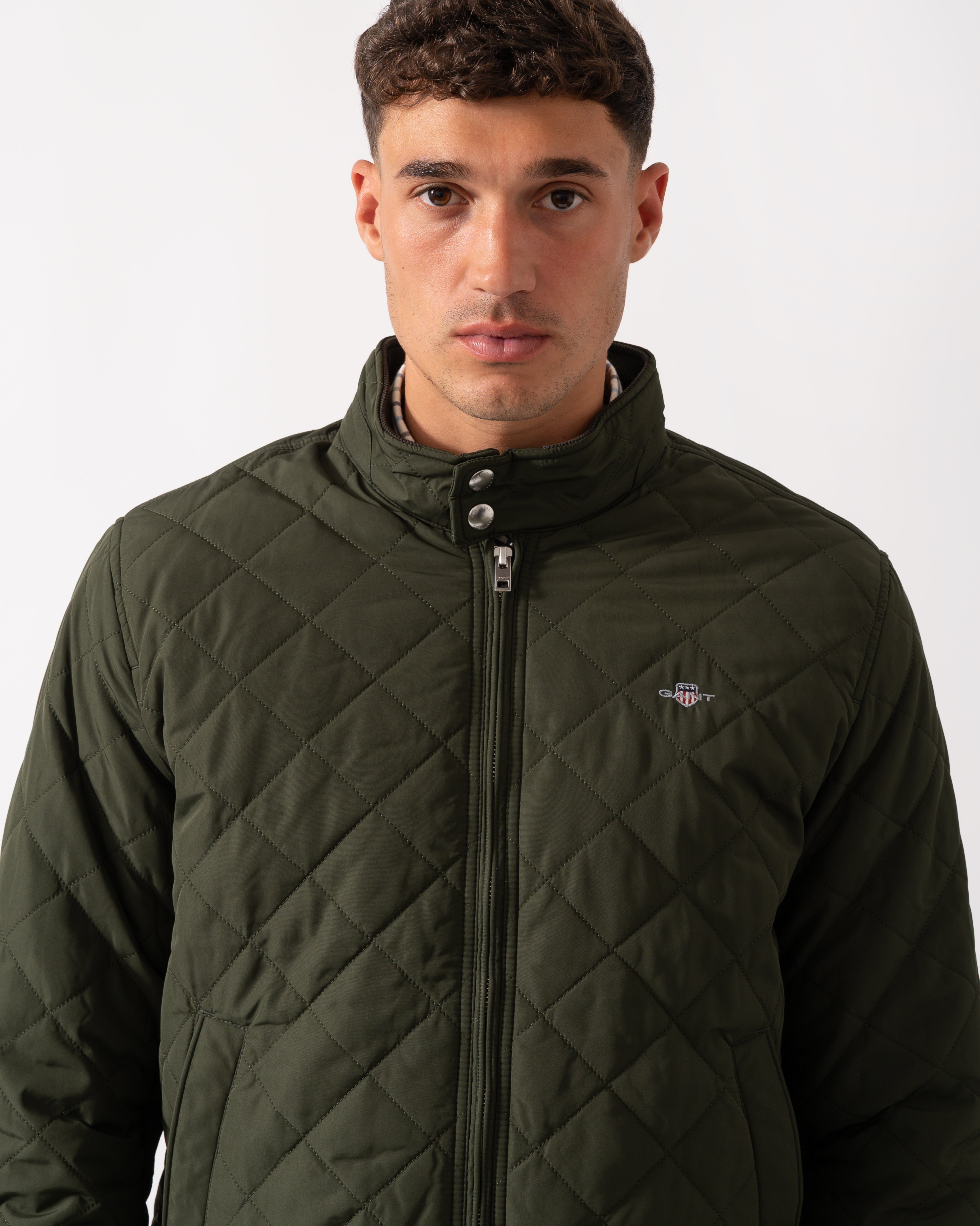GANT Mens Quilted Windcheater Jacket 368 Dark Moss Green CHO GANT Mens Quilted Windcheater Jacket 368 Dark Moss Green CHO
