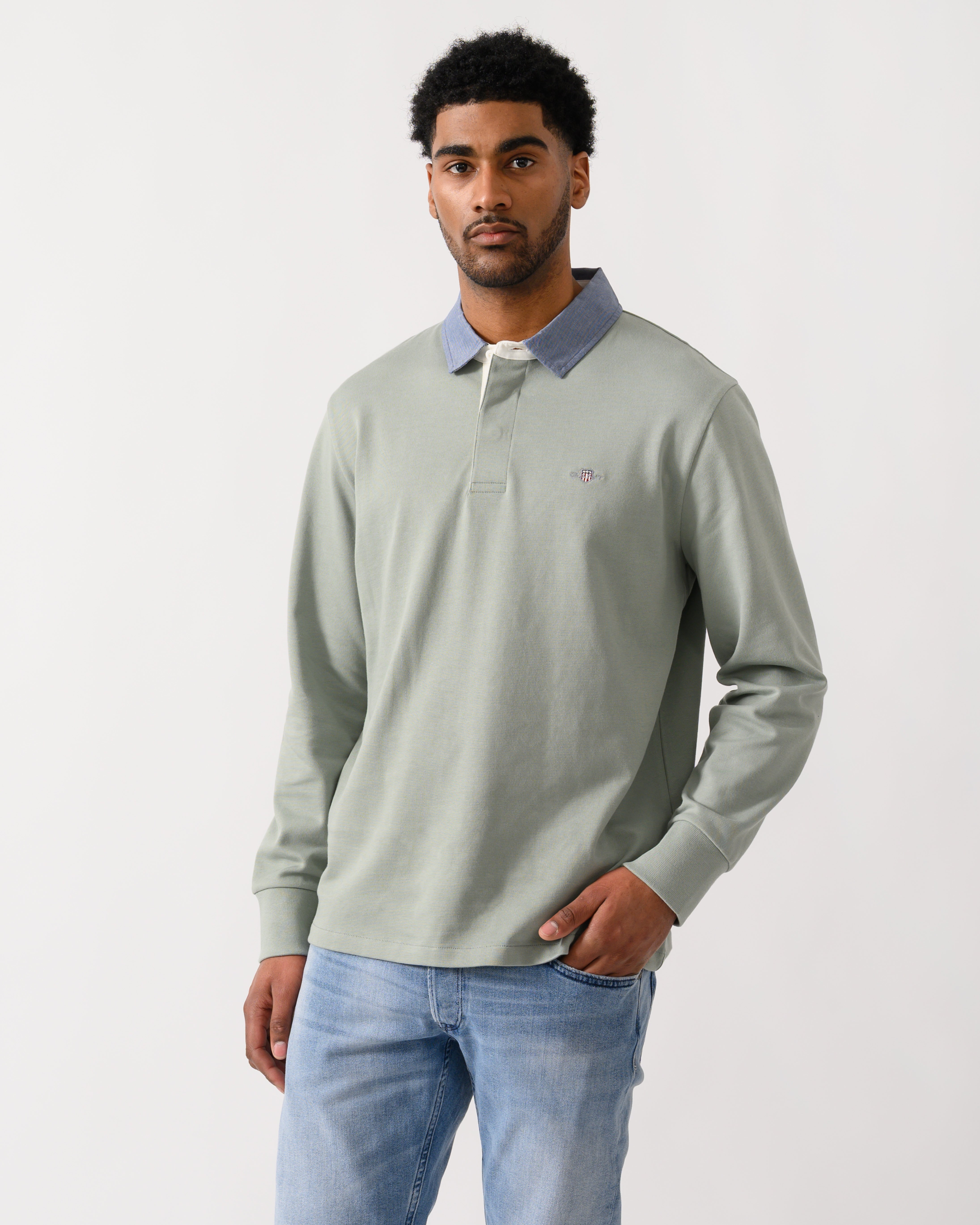 GANT Mens Regular Chambray Heavy Rugger - 10 Ceramic Grey – CHO