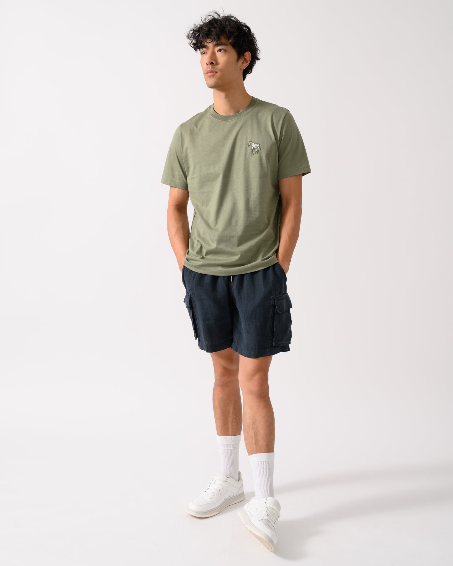GANT Mens Regular Fit Drawstring Linen Cargo Shorts - 453 Darkened Navy