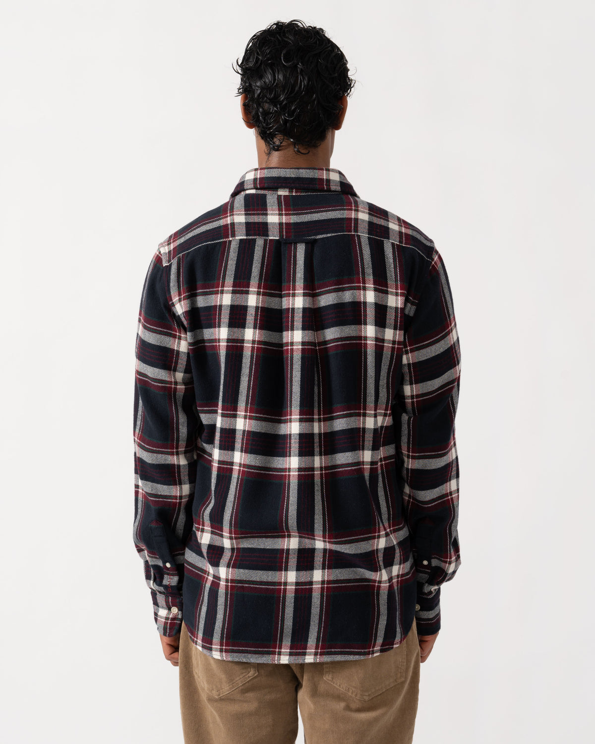 Back of the GANT Mens Regular Fit Flannel Check Shirt - 433 Evening Blue