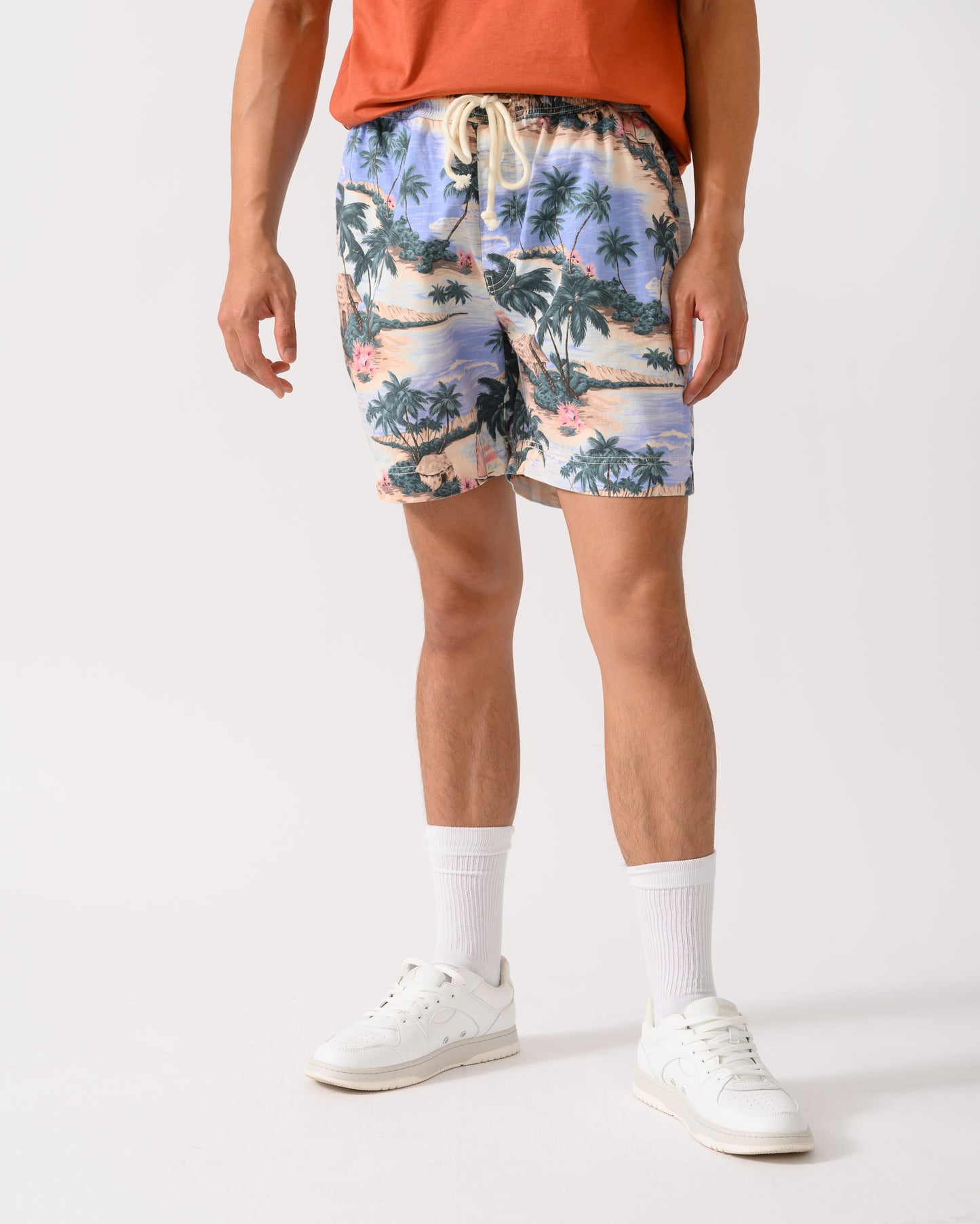 GANT Mens Regular Fit Printed Drawstring Shorts - 419 Perfect Blue