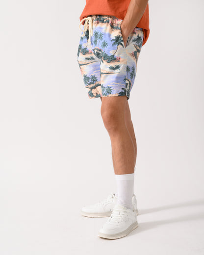GANT Mens Regular Fit Printed Drawstring Shorts - 419 Perfect Blue