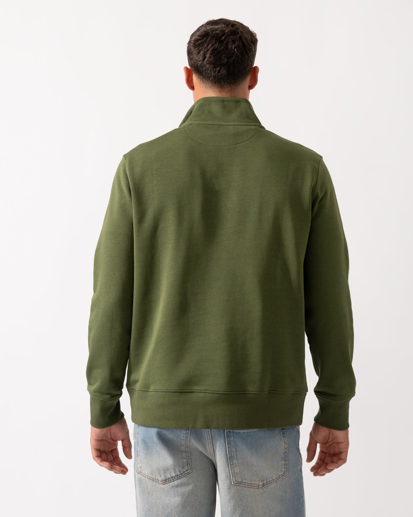 GANT Mens Regular Fit Shield Logo Half Zip Sweatshirt - 360 Country Green