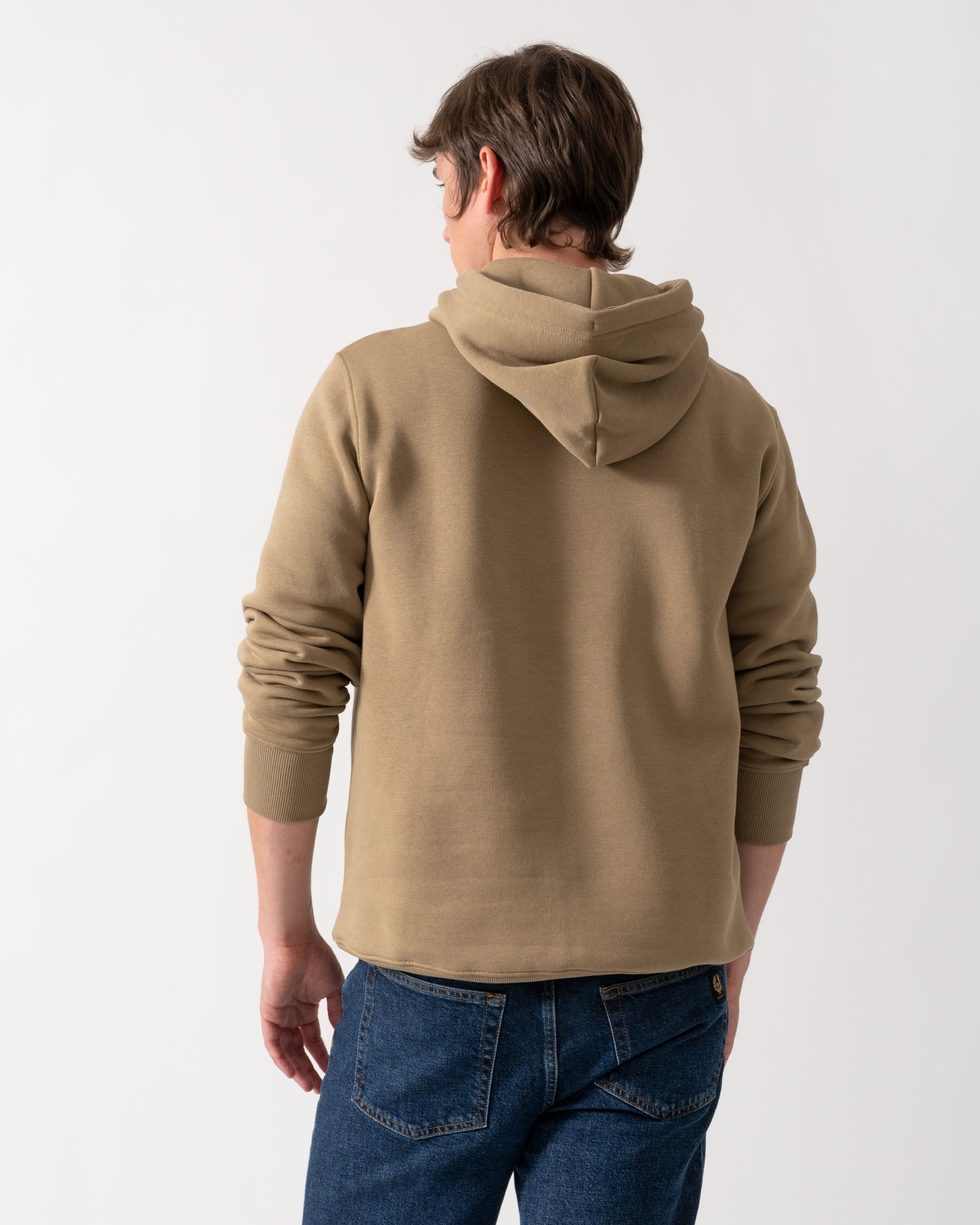 GANT Mens Regular Fit Shield Logo Pullover Hoodie - 264 Light Taupe | CHO | Designer Mens Hoodies