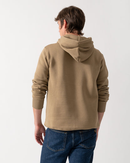GANT Mens Regular Fit Shield Logo Pullover Hoodie - 264 Light Taupe | CHO | Designer Mens Hoodies