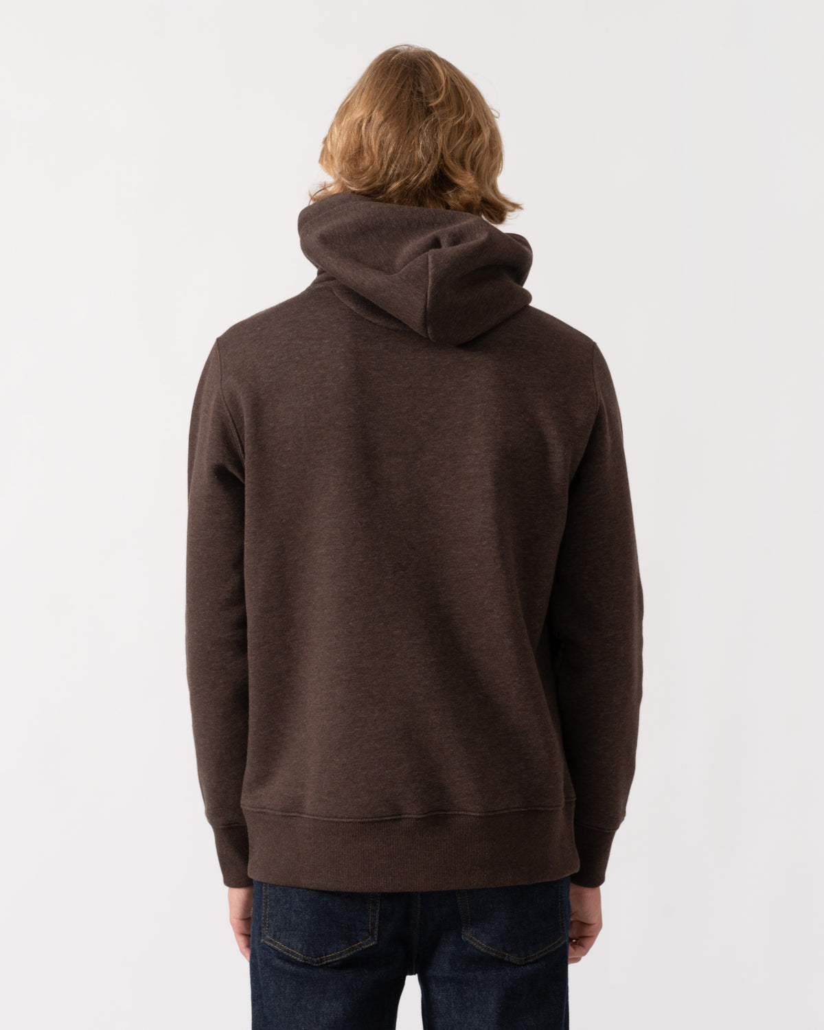 Back of the GANT Mens Regular Fit Shield Logo Pullover Hoodie - 284 Black Brown Melange