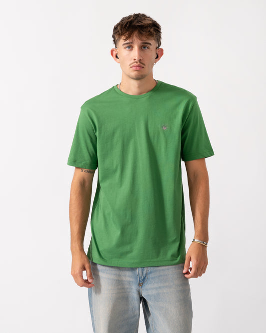 GANT Mens Regular Fit Short Sleeve Shield Logo T-Shirt - 366 Grass Green