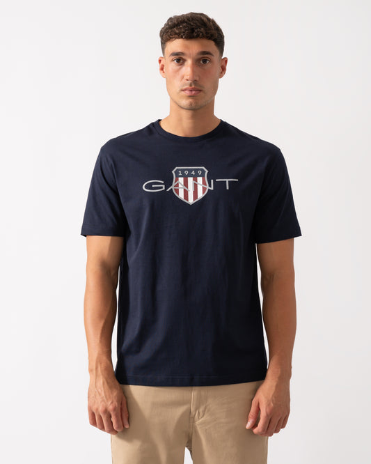 GANT Mens Short Sleeve Archive Shield T-Shirt - 433 Evening Blue