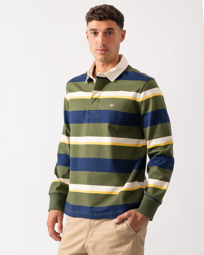 GANT Mens Striped Heavy Rugger - 360 Country Green
