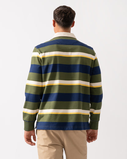 GANT Mens Striped Heavy Rugger - 360 Country Green