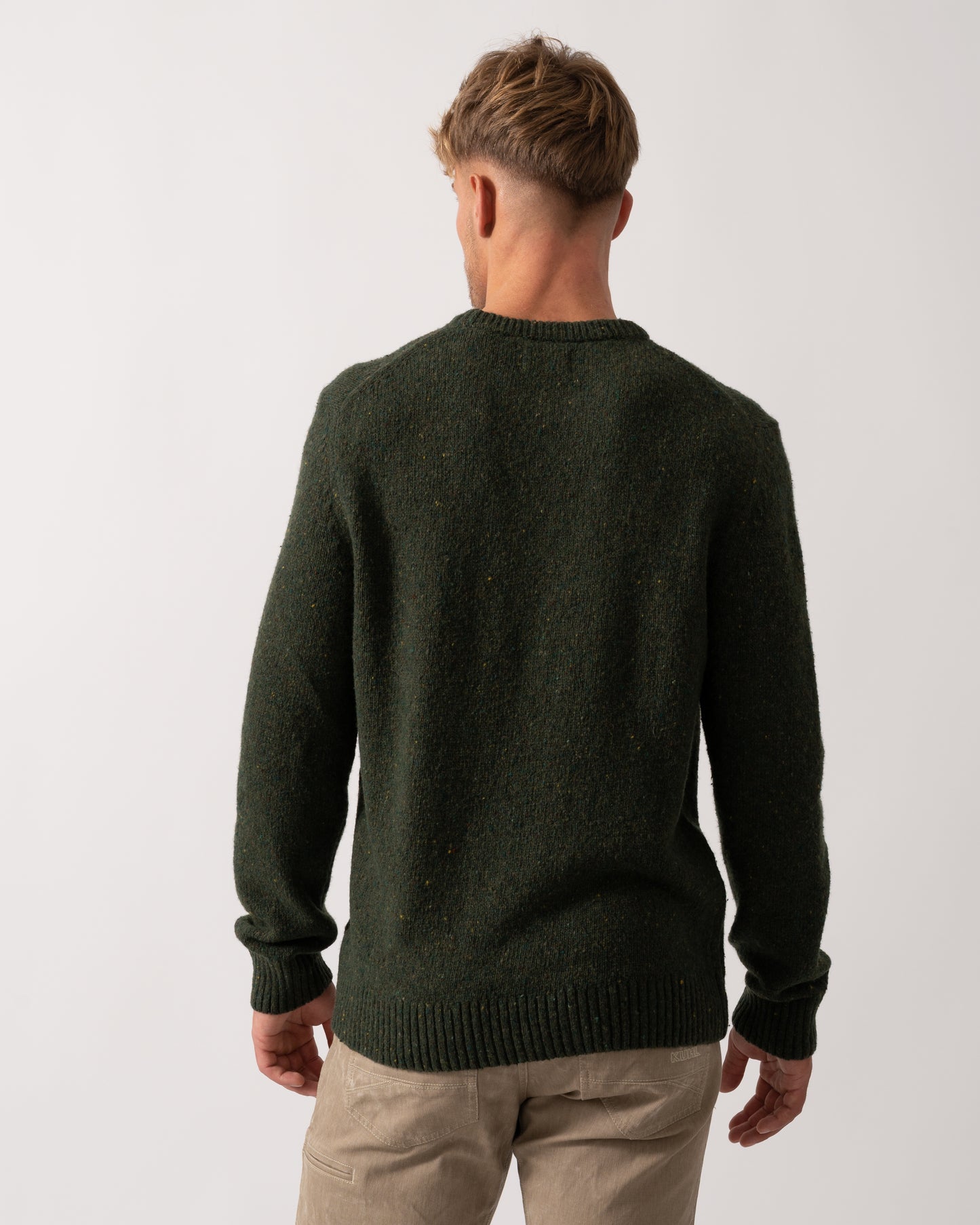 GANT Mens Wool Blend Neps Crew Neck Jumper - 360 Country Green - CHO - Designer Mens Jumpers