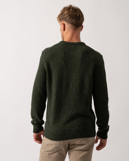 GANT Mens Wool Blend Neps Crew Neck Jumper - 360 Country Green - CHO - Designer Mens Jumpers