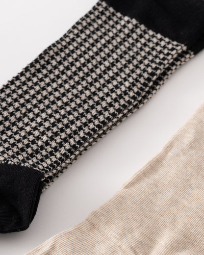 GANT 2 Pack Mens Houndstooth Pattern Socks Gift Box - 5 Black
