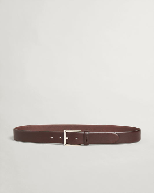 GANT Classic Leather Mens Belt - Dark Brown - CHO - Designer Mens Belts