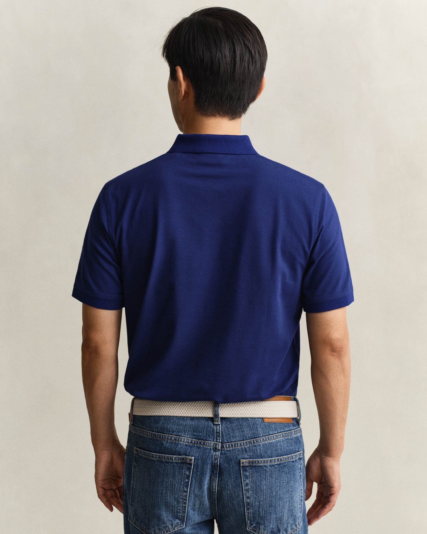 GANT Regular Fit Short Sleeve Contrast Pique Rugger - 432 Rich Navy