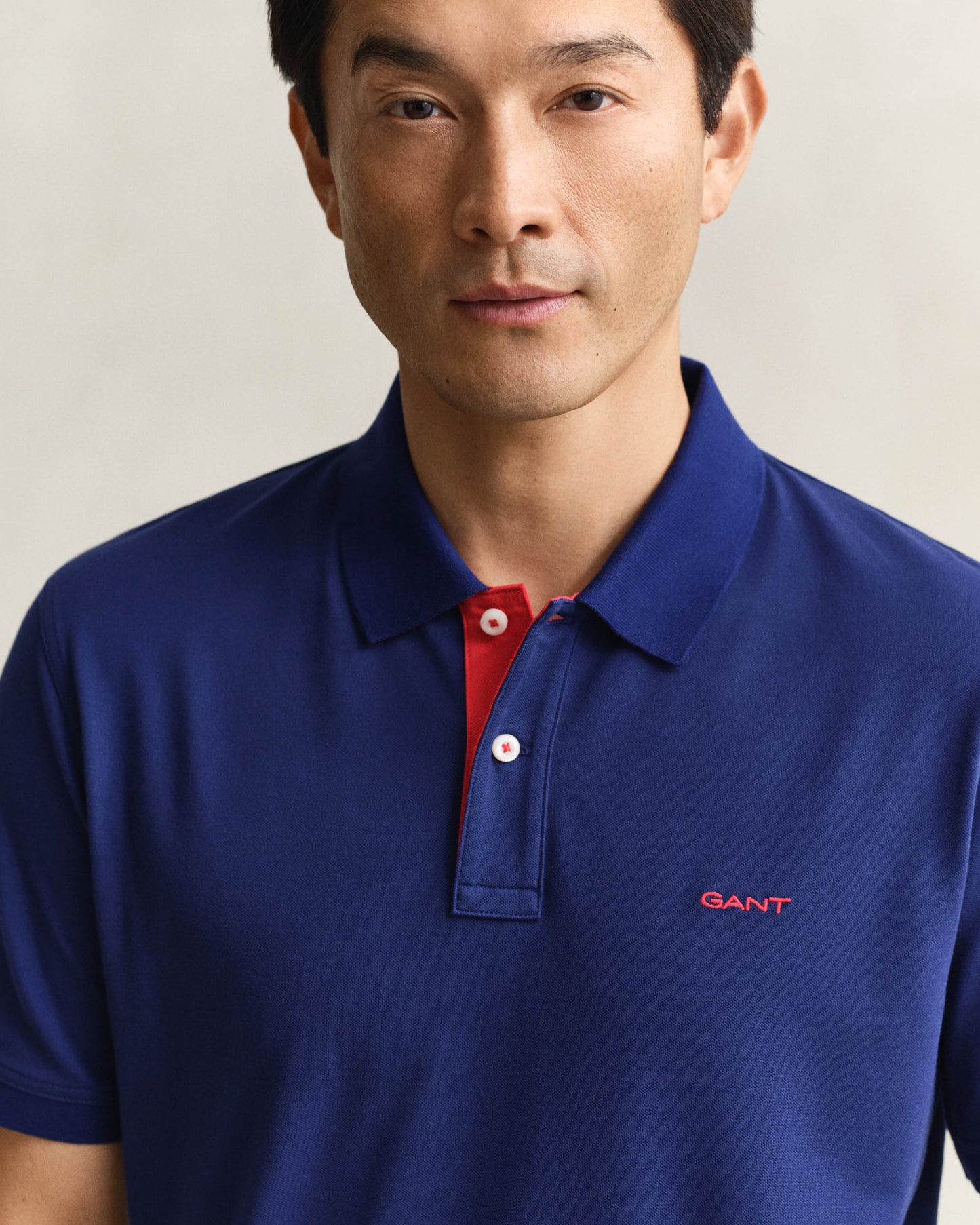 GANT Regular Fit Short Sleeve Contrast Pique Rugger - 432 Rich Navy