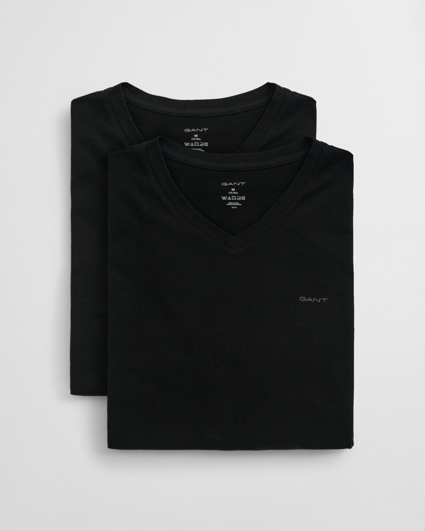 GANT Mens V-Neck T-Shirt 2-Pack - 5 Black