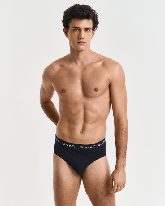 GANT 3-Pack Mens Logo Waistband Briefs - 5 Black