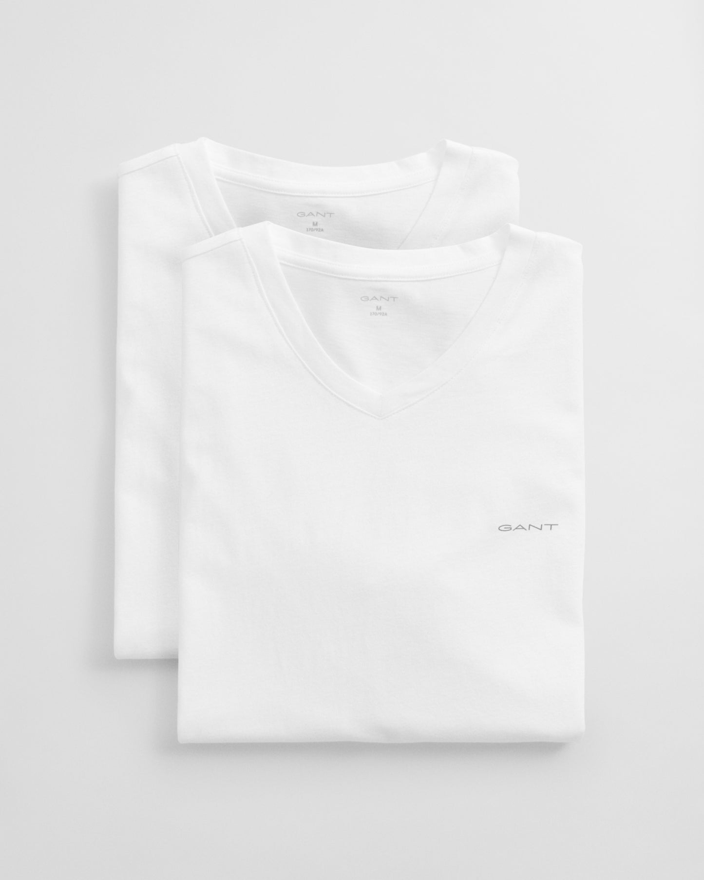GANT Mens V-Neck T-Shirt 2-Pack - 110 White