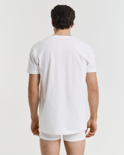 GANT Mens V-Neck T-Shirt 2-Pack - 110 White