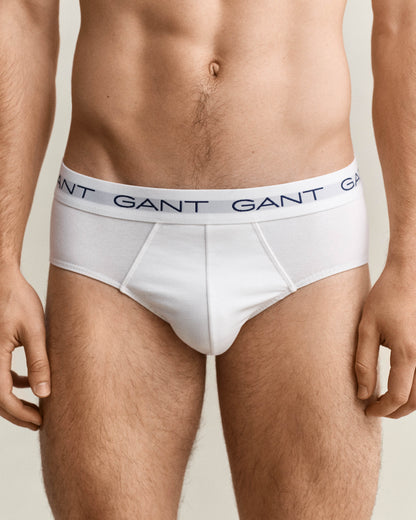 GANT 3-Pack Mens Logo Waistband Briefs - 110 White