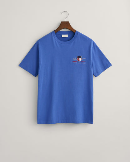 GANT Mens Regular Fit Embroidered Archive Shield T-Shirt - 407 Rich Blue